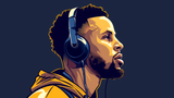 Papier Peint Basketball Stephen Curry - Déco Murale Customisée