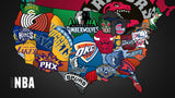 Papier Peint NBA Team Logos - Basketball Déco Murale